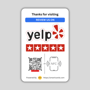 Tap Yelp Review Card with QR Code