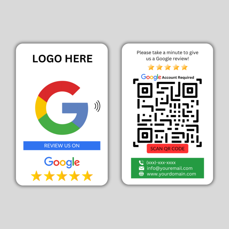 Google Review Card Double Sides